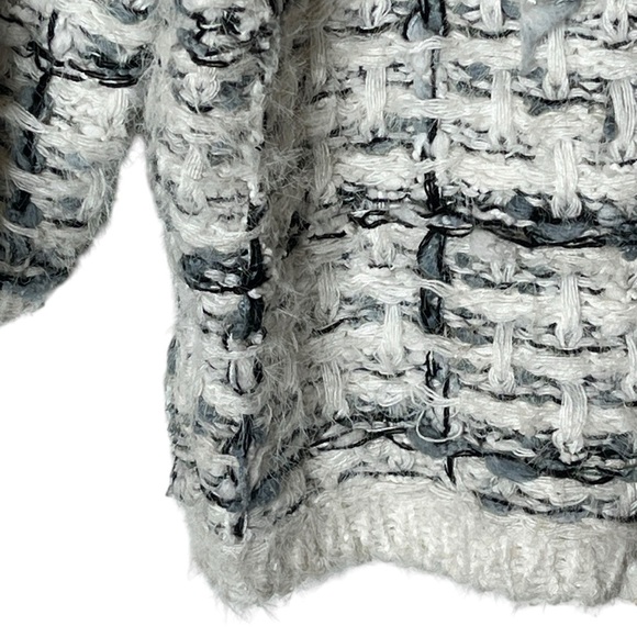 Anthropologie Sioni Nubby Knit Black White Gray Cardigan XL - Picture 5 of 12